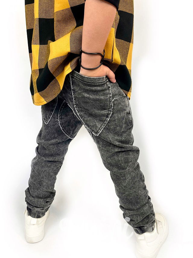 Jeans dark bavlněné tepláky - BASIC