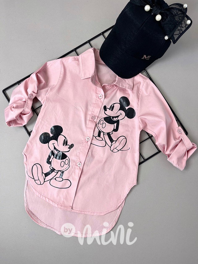 Mickey dlouhá růžová dětská košile