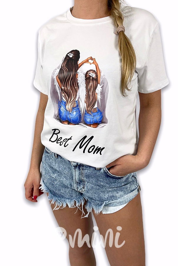 Best MOM & DAUGHTER triko bílé