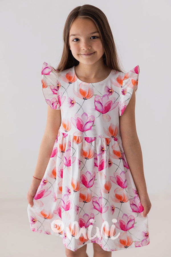 Pink orange blossom dívčí šaty
