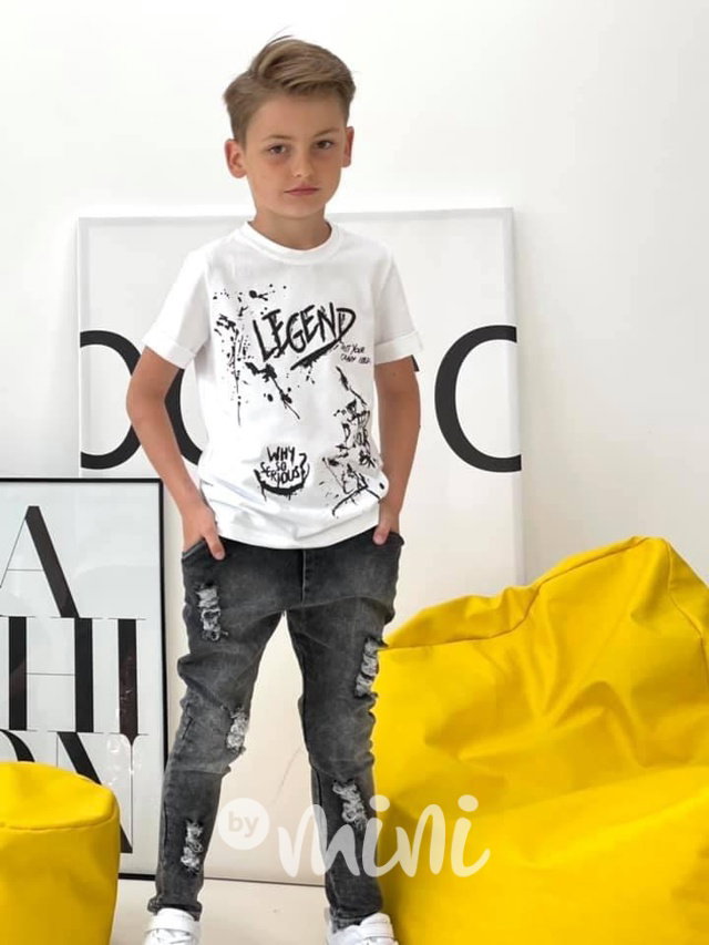 Potrhané soft jeans black kalhoty