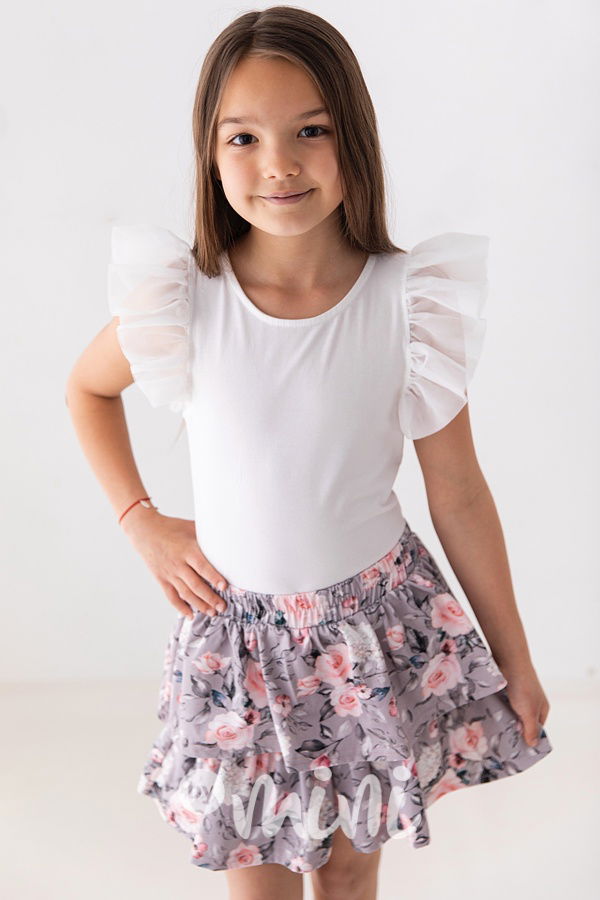 White blůzka s tylovými rukávy Lily Grey