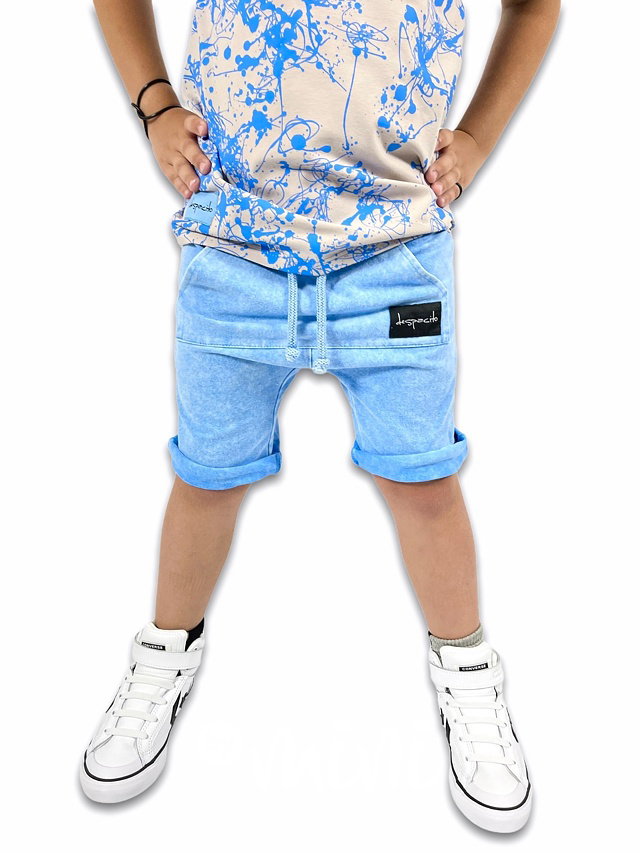Kraťasy DESPACITO acid wash blue
