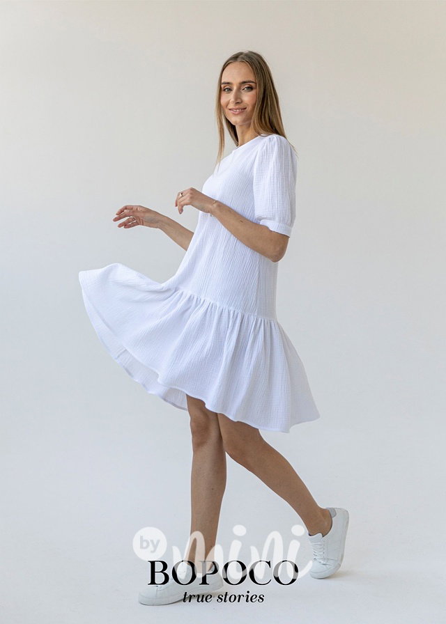 Mušelínové šaty white