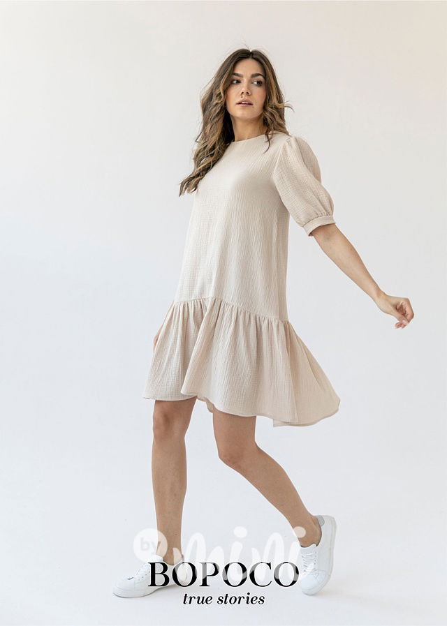 Mušelínové šaty beige