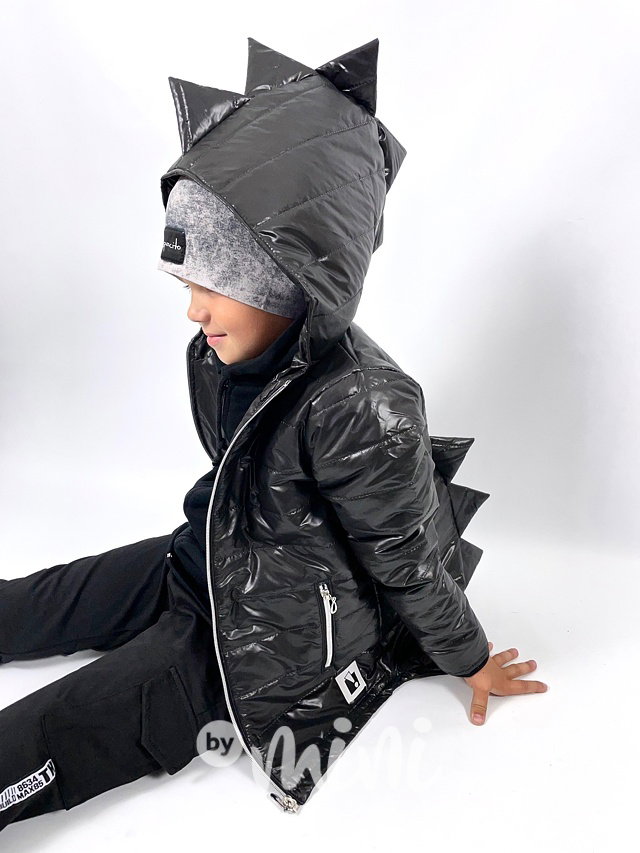 Prošívaná long bunda DINO - černá