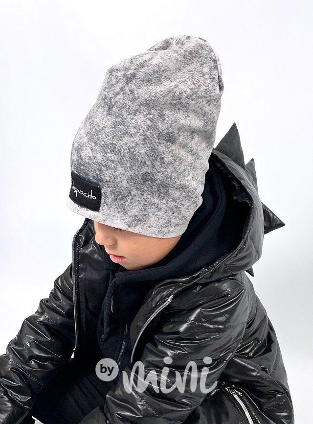 Despacito acid wash grey dvojitá beanie čepice