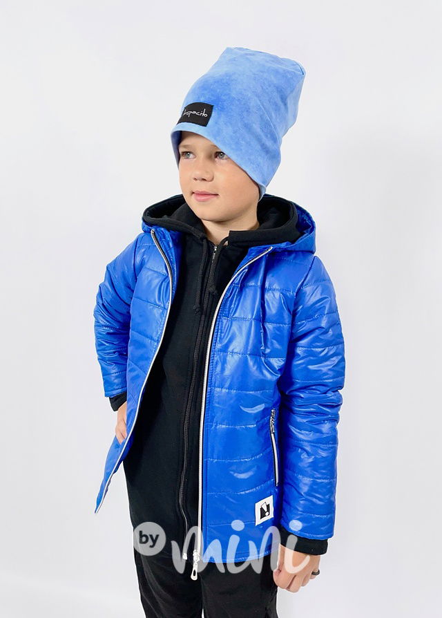 Prošívaná long bunda DINO - modrá