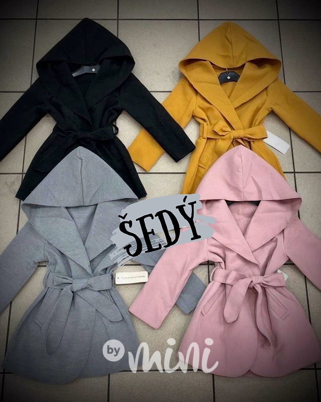 Flaušový hoodie kabátek šedý