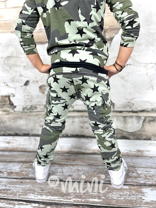 ARMY stars baggy kapsáče zip