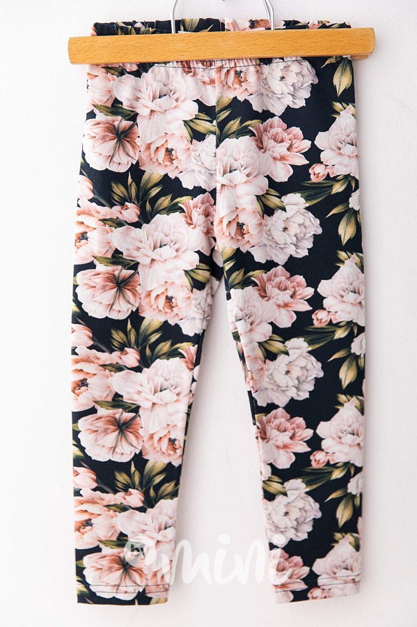 Vintage peony soft cotton legíny *Lily Grey*