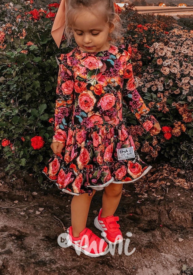 Maxi točivé flower šaty - šeřík