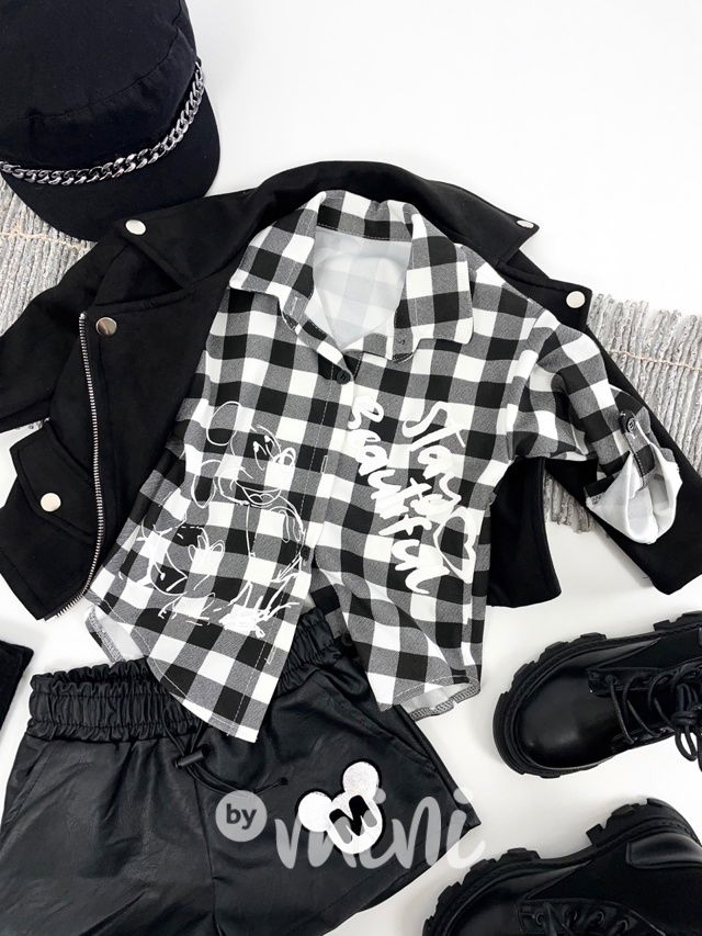 Black karo MICKEY košile