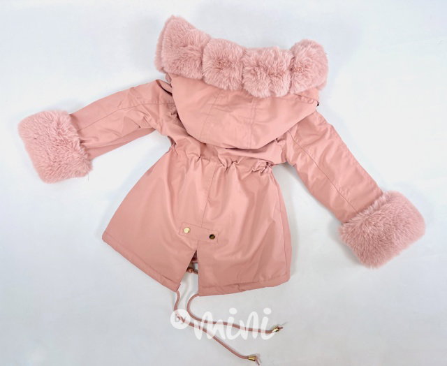 Zimní kožíšková parka - pink