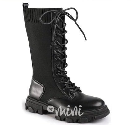 Boots vysoké tkaničkové boty black