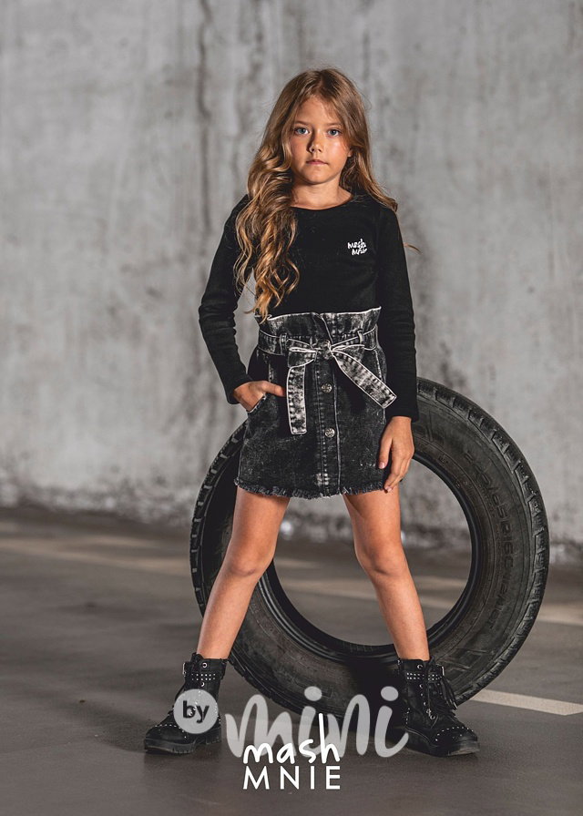Acid wash black jeans sukně *MashMnie*