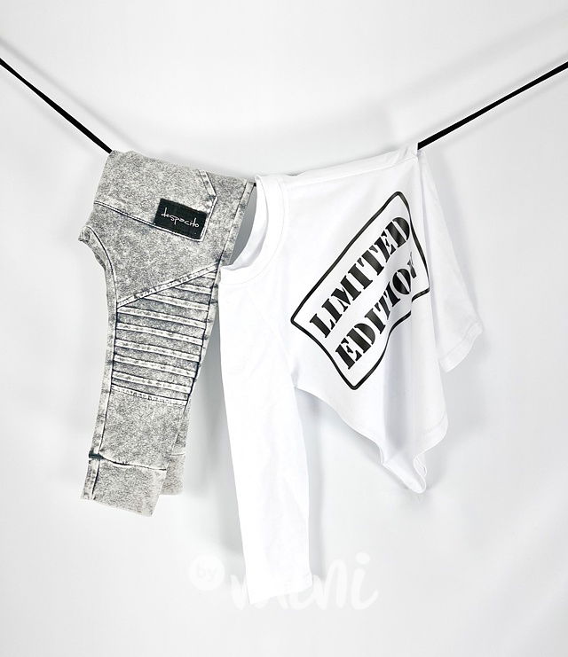 DESPACITO biker tepláky acid wash grey