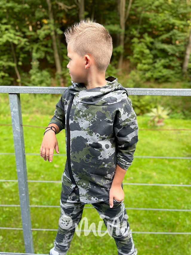 Wood army asymetrická mikina