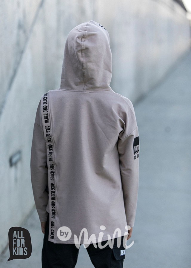 NEVER STOP mikina beige