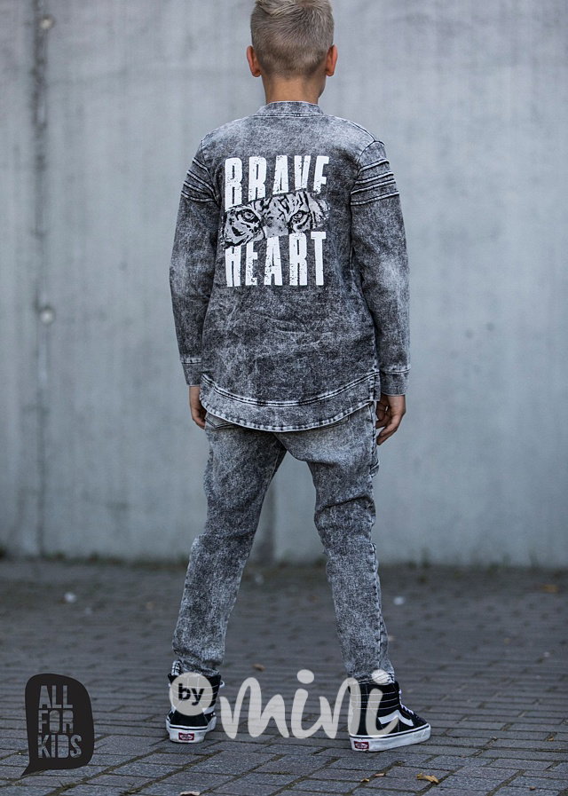 Denim black kalhoty s prošitím