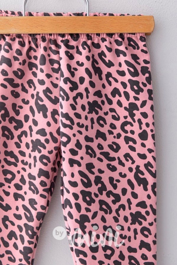 Leopard pink soft cotton legíny *Lily Grey*