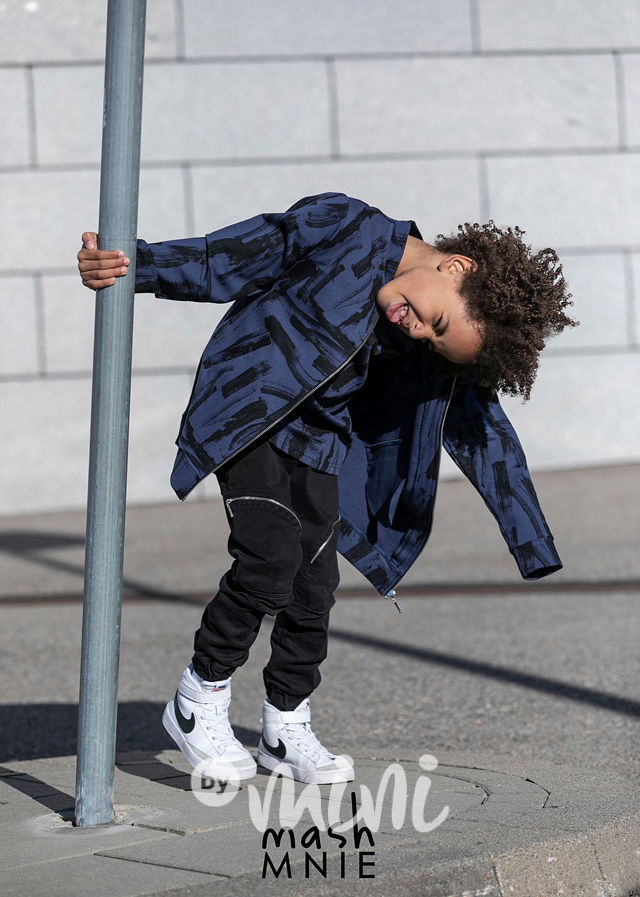 Brush mikina na zip modrá *MashMnie*