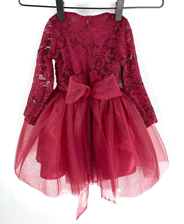 Bordó dětské družičkovské šaty