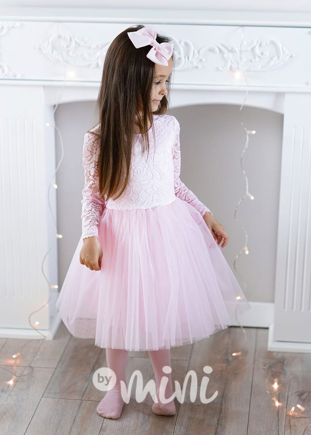 Růžové luxusní dívčí šaty
