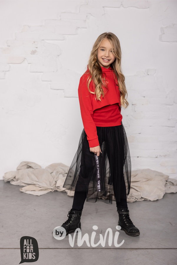 Crop hoodie mikina red