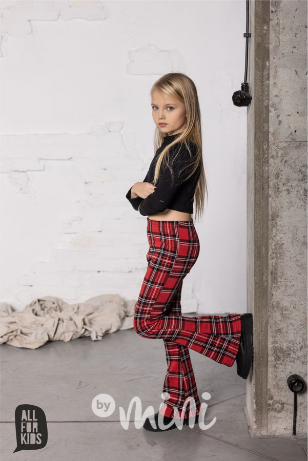 Teplé karo kalhoty do zvonu