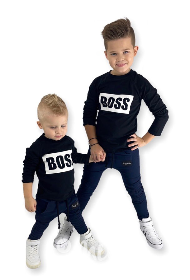 BOSS triko s dlouhým rukávem černé