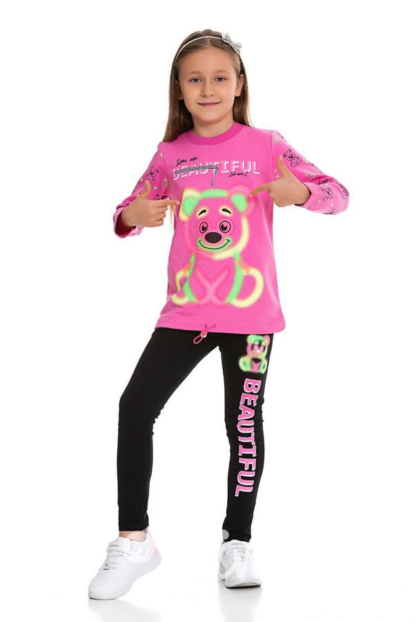 BEAUTIFUL tunika + legíny pink/black
