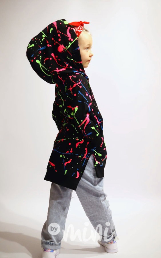 Neon splash hoodie mikinová tunika