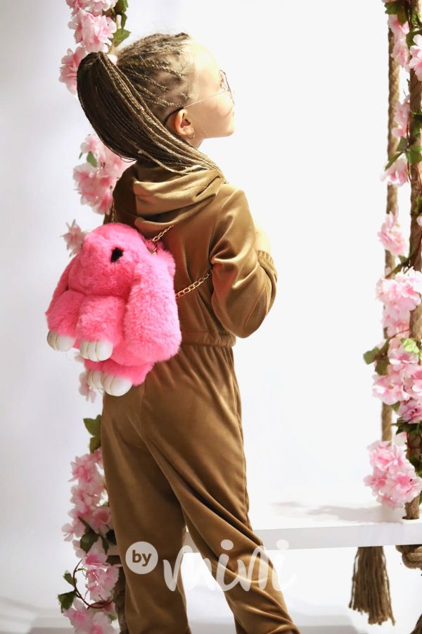 Velurový comfy overal honey