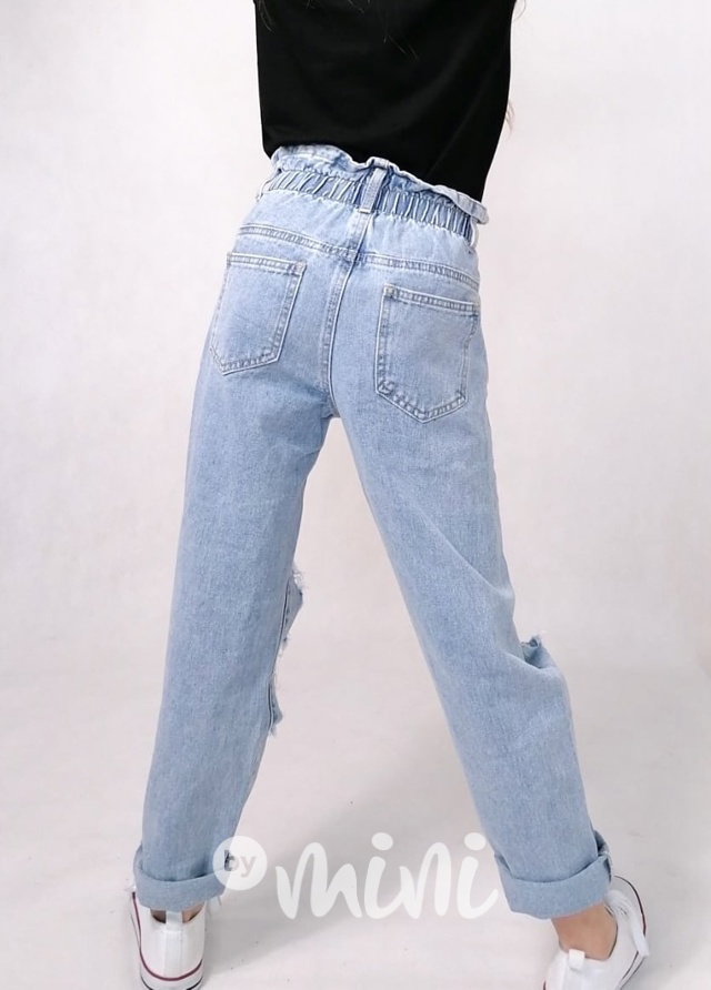 Ripped jeans se zvýšeným stretch pasem