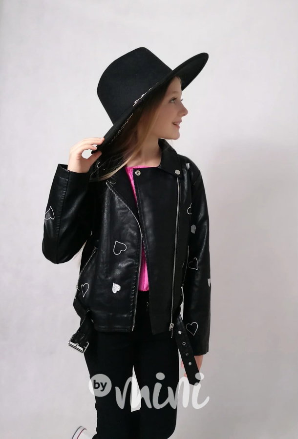 Eco leather bunda srdíčka BLACK