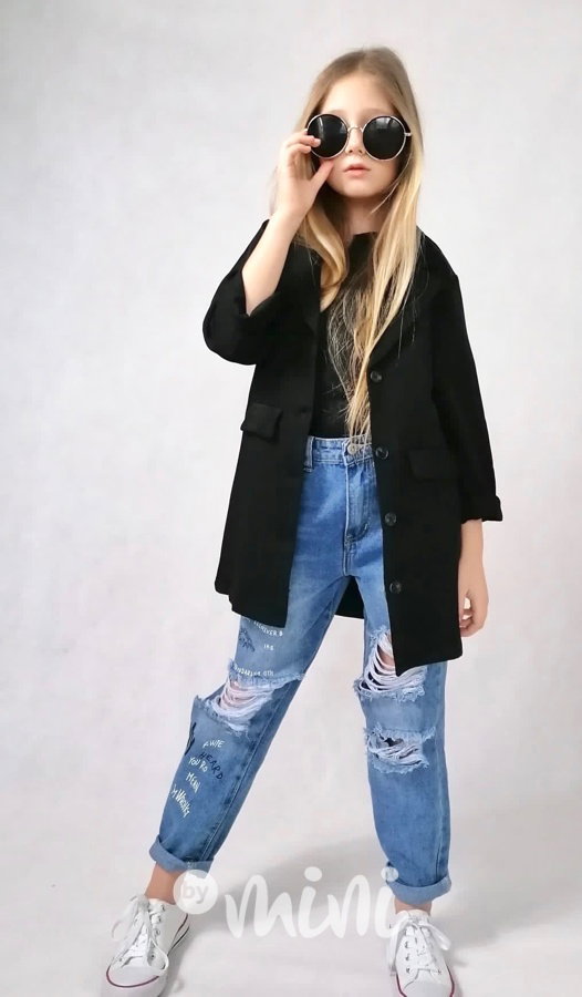Fashion dlouhé sako oversize black