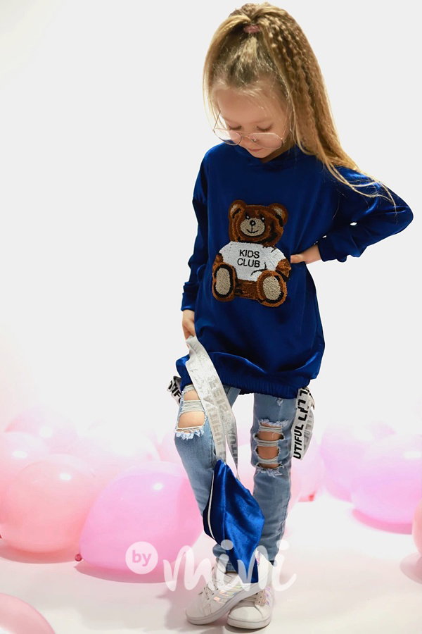 BEAR velur hoodie s kabelkou