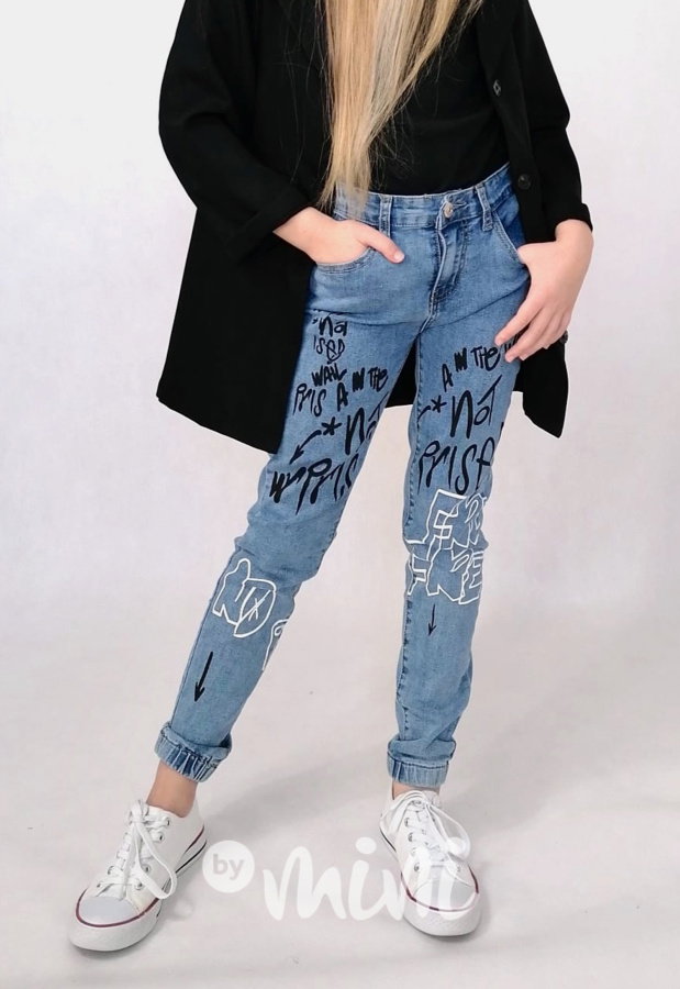 Street art printed jeans