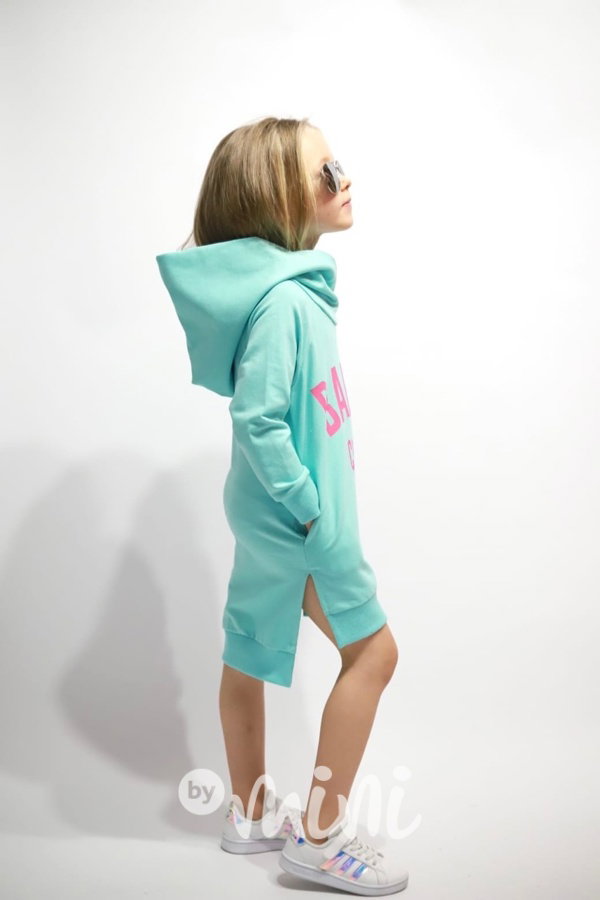 BABES hoodie mikinová tunika mint