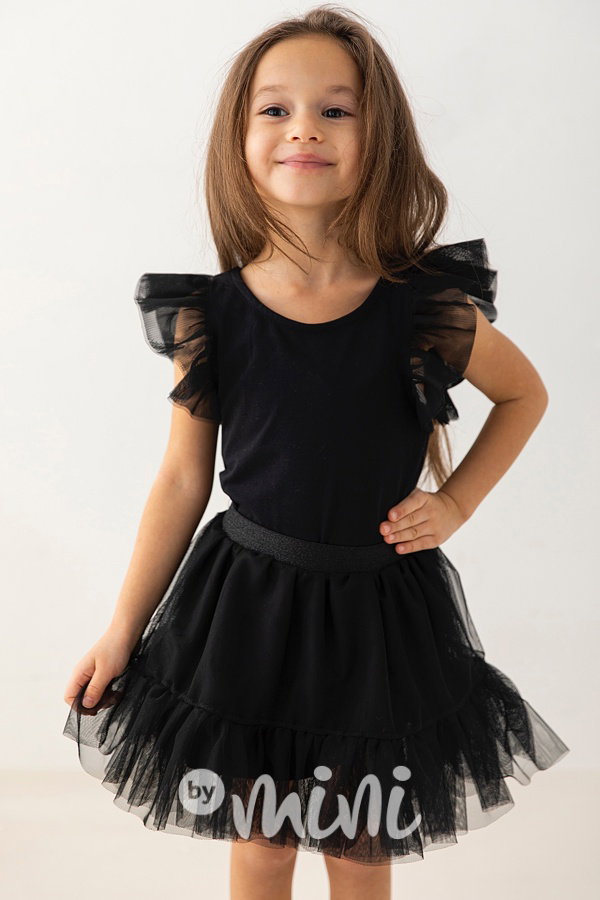 Lily Grey blůzka s tylovými rukávy black