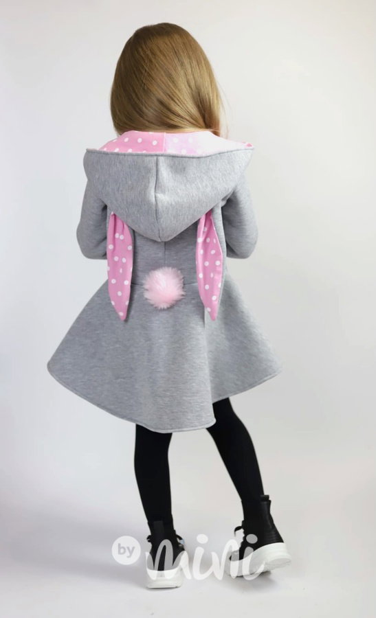 Bunny mikča warm šedá s puntíky