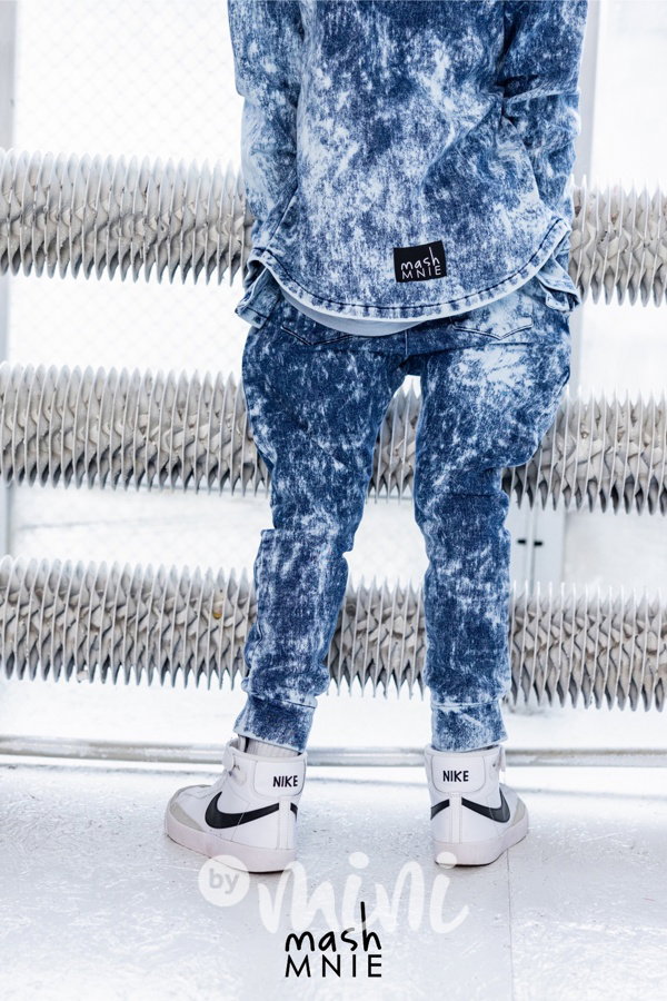 Acid wash blue mikina WOLF SOUL *MashMnie*