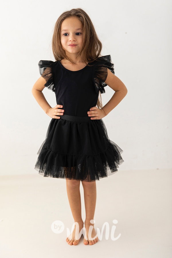 Black maxi tutu sukně Lily Grey