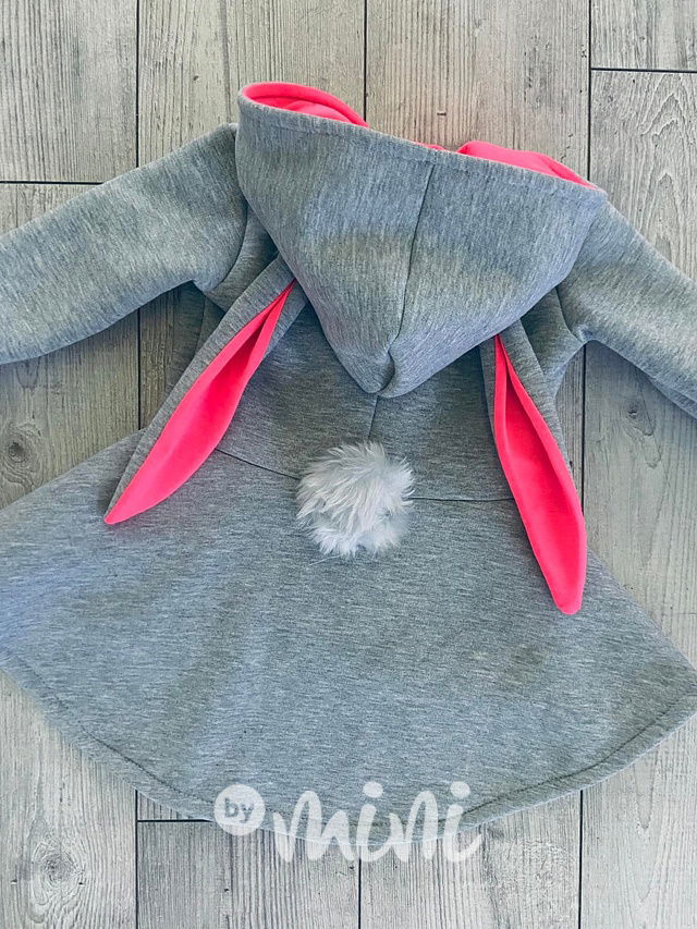 Bunny mikča warm grey/neon pink