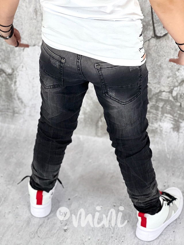 Black ombre ripped jeans