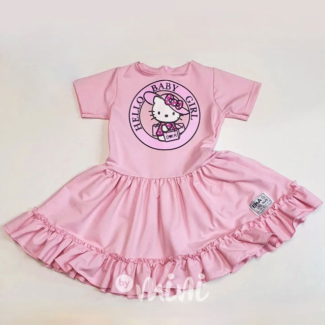 Maxi točivé šaty Hello Kitty pink