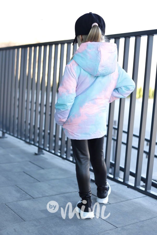 Oboustranná  jarní bunda pink rainbow