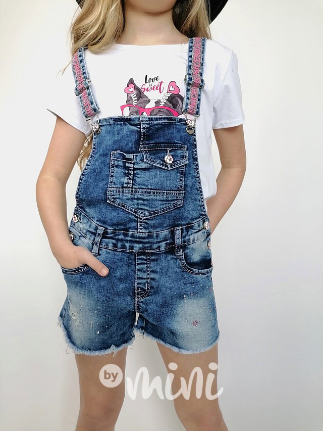 Jeans lacláčové kraťasy s kamínky