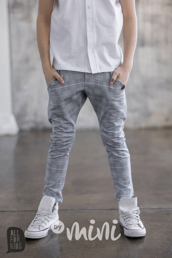 AFK grey/blue karo kalhoty